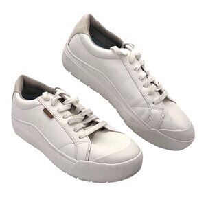 Dr. Scholls Time Off White Leather Lace-Up Sneakers Mens Shoes Size 10 Casual